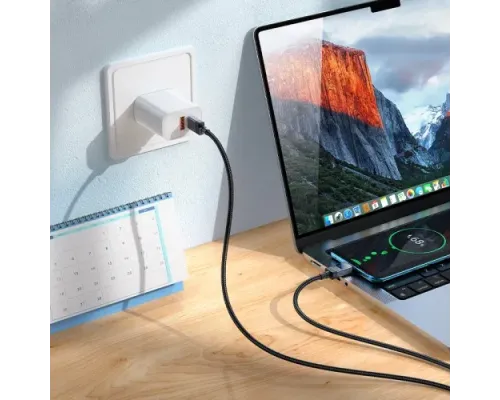 PD Кабель HOCO X118 Generous 60W charging data cable with display C to C black mag-6942007655095145300