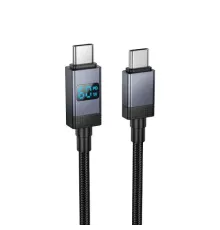 PD Кабель HOCO X118 Generous 60W charging data cable with display C to C black mag-6942007655095145300