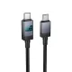 PD Кабель HOCO X118 Generous 60W charging data cable with display C to C black mag-6942007655095145300