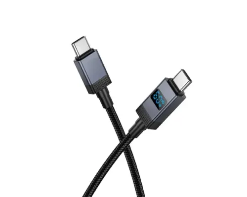 PD Кабель HOCO X118 Generous 60W charging data cable with display C to C black mag-6942007655095145300