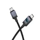 PD Кабель HOCO X118 Generous 60W charging data cable with display C to C black mag-6942007655095145300