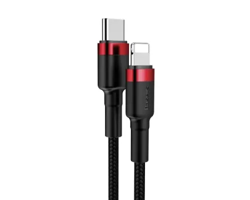 PD Кабель Baseus Cafule Cable Type-C to iP PD 20W 1m Red+Black CATLKLF-91 mag-6953156297456147512