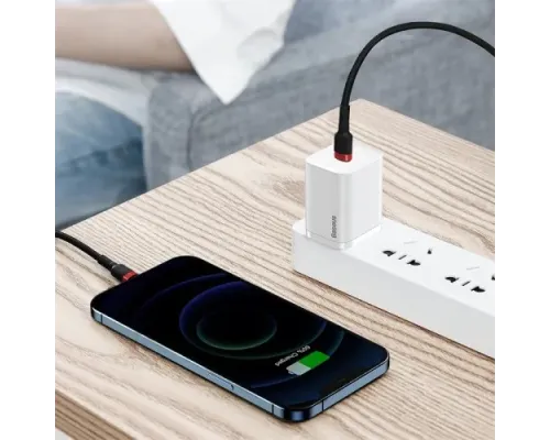 PD Кабель Baseus Cafule Cable Type-C to iP PD 20W 1m Red+Black CATLKLF-91 mag-6953156297456147512