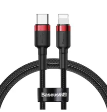 PD Кабель Baseus Cafule Cable Type-C to iP PD 20W 1m Red+Black CATLKLF-91 mag-6953156297456147512