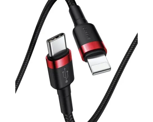 PD Кабель Baseus Cafule Cable Type-C to iP PD 20W 1m Red+Black CATLKLF-91 mag-6953156297456147512