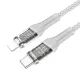 PD Кабель HOCO U111 iP Transparent Discovery Edition PD 20W/1,2m charging data cable Gray mag-6931474778222153244
