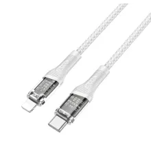 PD Кабель HOCO U111 iP Transparent Discovery Edition PD 20W/1,2m charging data cable Gray mag-6931474778222153244