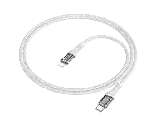 PD Кабель HOCO U111 iP Transparent Discovery Edition PD 20W/1,2m charging data cable Gray mag-6931474778222153244