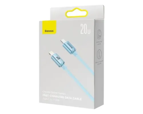PD кабель Baseus Crystal Shine Series Fast Charging Type-C to iP 20W 1.2m Sky Blue CAJY001303 mag-6932172614461144955