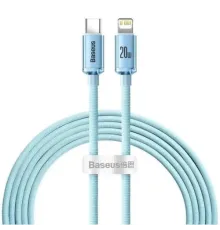 PD кабель Baseus Crystal Shine Series Fast Charging Type-C to iP 20W 2m Blue CAJY001403 mag-6932172614485153216