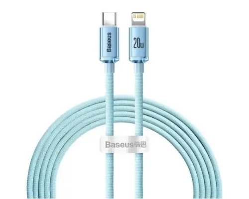 PD кабель Baseus Crystal Shine Series Fast Charging Type-C to iP 20W 2m Blue CAJY001403 mag-6932172614485153216