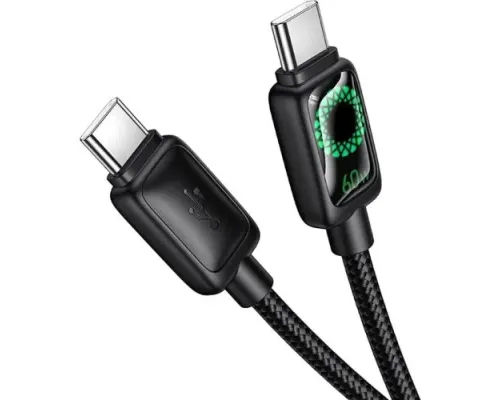 PD Кабель HOCO U146 Mundo charging data cable C to C 60W/1.2m Black mag-6942007671392153951
