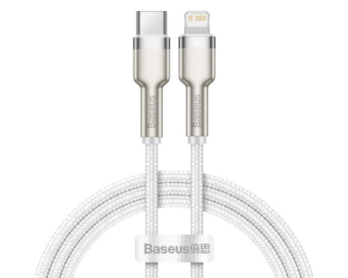 PD кабель Baseus Cafule Series Metal Data Cable Type-C to iP PD 20W 1m White CATLJK-A02 mag-6953156202078141762