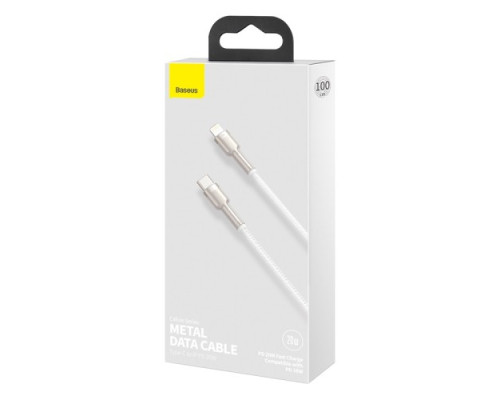 PD кабель Baseus Cafule Series Metal Data Cable Type-C to iP PD 20W 1m White CATLJK-A02 mag-6953156202078141762