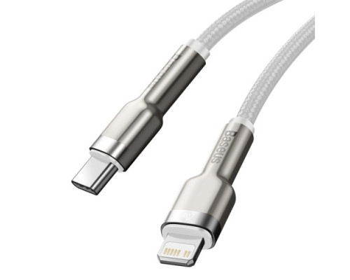 PD кабель Baseus Cafule Series Metal Data Cable Type-C to iP PD 20W 1m White CATLJK-A02 mag-6953156202078141762
