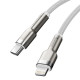 PD кабель Baseus Cafule Series Metal Data Cable Type-C to iP PD 20W 1m White CATLJK-A02 mag-6953156202078141762