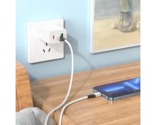 PD Кабель HOCO X86 iP Spear PD silicone charging data cable 1м White mag-6931474777904152421