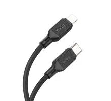 PD Кабель HOCO X90 Cool silicone charging data cable PD-to-Lightning 3A/PD20W/1m. Black mag-6931474788382144001