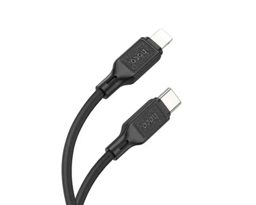 PD Кабель HOCO X90 Cool silicone charging data cable PD-to-Lightning 3A/PD20W/1m. Black mag-6931474788382144001