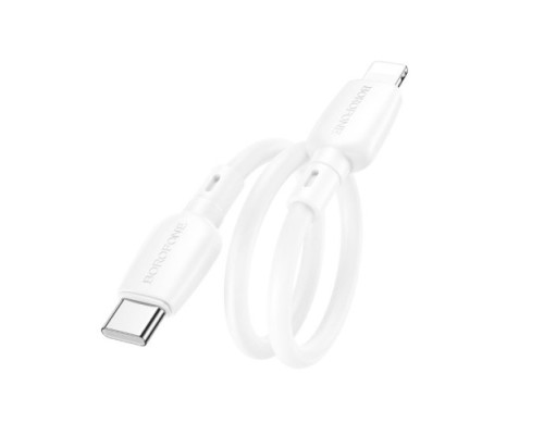 PD Кабель BOROFONE BX93 Super power charging data cable Type-C to Lightning 0.25m білий mag-69419911077711511