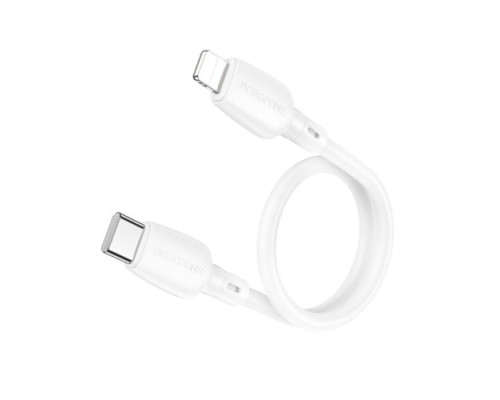 PD Кабель BOROFONE BX93 Super power charging data cable Type-C to Lightning 0.25m білий mag-69419911077711511