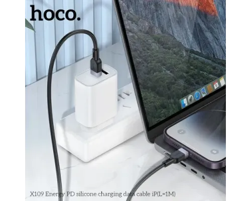 PD Кабель HOCO X109 Energy silicone charging data cable Type-C-to-iP 27W/1m. Black mag-6942007636186145053