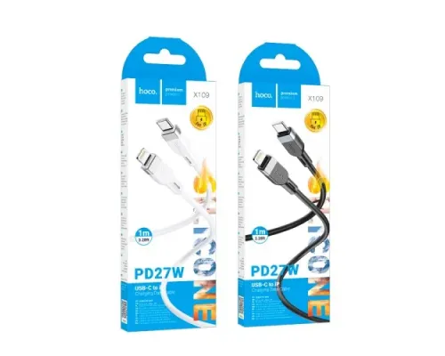 PD Кабель HOCO X109 Energy silicone charging data cable Type-C-to-iP 27W/1m. Black mag-6942007636186145053