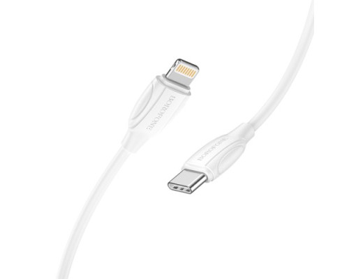 PD Кабель BOROFONE BX19 Benefit charging Type-C to Lightning 20W/3A/3m білий mag-697444338373713159