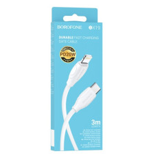 PD Кабель BOROFONE BX19 Benefit charging Type-C to Lightning 20W/3A/3m білий mag-697444338373713159