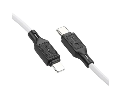 PD Кабель HOCO X90 Cool silicone charging data cable PD-to-Lightning 3A/PD20W/1m. White mag-6931474788399144002