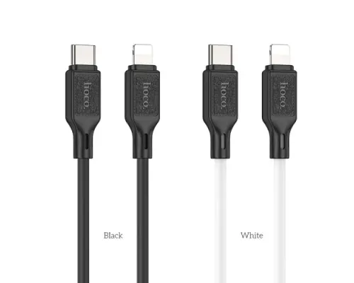 PD Кабель HOCO X90 Cool silicone charging data cable PD-to-Lightning 3A/PD20W/1m. White mag-6931474788399144002