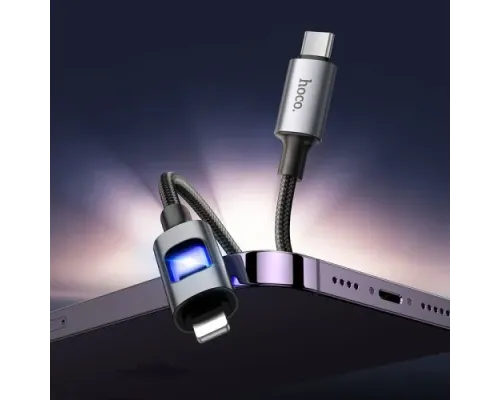 PD Кабель HOCO U144 27W charging data cable Type-C to iP 1.2m Black mag-6942007659543154156