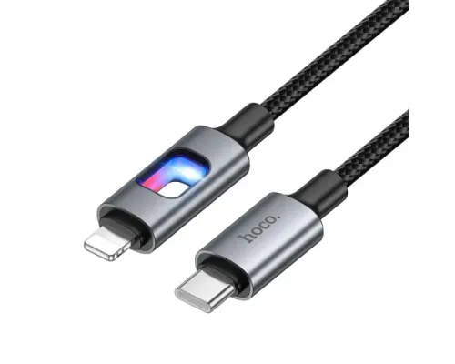 PD Кабель HOCO U144 27W charging data cable Type-C to iP 1.2m Black mag-6942007659543154156