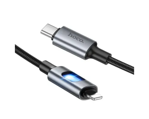 PD Кабель HOCO U144 27W charging data cable Type-C to iP 1.2m Black mag-6942007659543154156