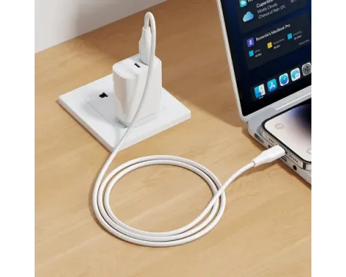 PD Кабель HOCO X124 Bien PD27W silicone charging data cable iP/1m White mag-6942007664394153937