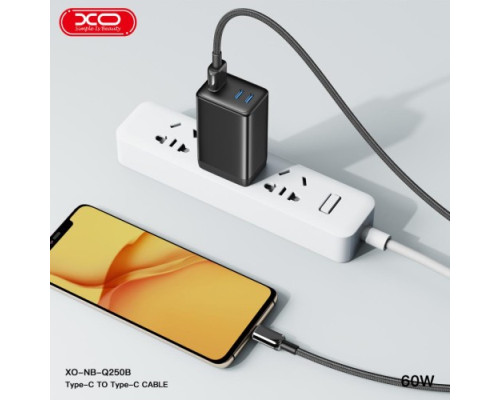 Кабель XO NB-Q250A PD 27W/1m Type-c to Lightning Fast Charging Чорний mag-6920680844623967