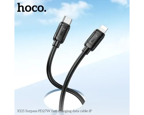 PD Кабель HOCO X115 Surpass PD27W fast charging data cable iP 1m Black mag-6942007651950144071