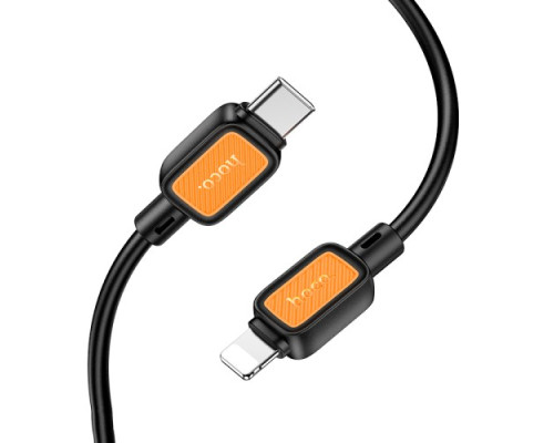 PD Кабель HOCO X108 Benefit PD silicone charging data cable iP 27W/1m Black mag-6942007632171137376