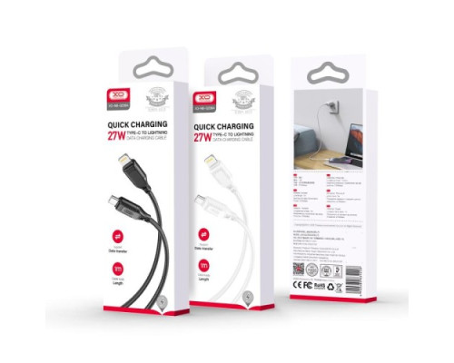 Кабель XO NB-Q236A Braided Type-c to Lightning 27W Data Cable Чорний mag-69206808342351036