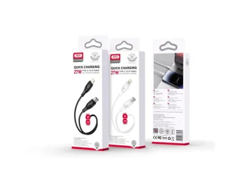 Кабель XO NB-Q239A PD 27W/1m Zeus Series Type-c to Lightning Білий mag-6920680838868144909