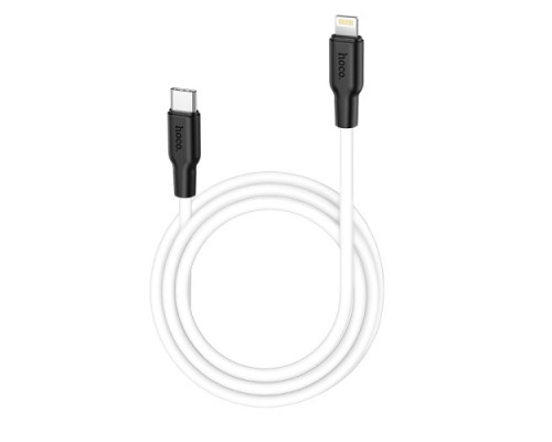 PD Кабель HOCO X21 Plus Silicone PD for Lightning-to-USB-C 20W/3A/1m. black&white mag-6931474742162142590