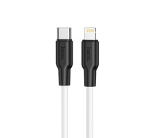 PD Кабель HOCO X21 Plus Silicone PD for Lightning-to-USB-C 20W/3A/1m. black&white mag-6931474742162142590