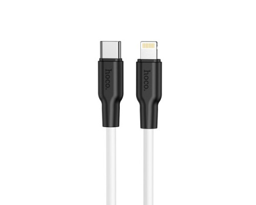 PD Кабель HOCO X21 Plus Silicone PD for Lightning-to-USB-C 20W/3A/1m. black&white mag-6931474742162142590