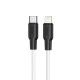 PD Кабель HOCO X21 Plus Silicone PD for Lightning-to-USB-C 20W/3A/1m. black&white mag-6931474742162142590