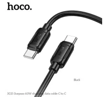 PD Кабель HOCO X115 Surpass 60W charging data cable C to C 1m. Black mag-6942007651998144072