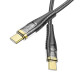 PD Кабель HOCO U121 Gold standard Transparent Discovery Edition 60W Typе-С to Type-C 1.2m Black mag-69420076069811749