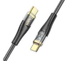 PD Кабель HOCO U121 Gold standard Transparent Discovery Edition 60W Typе-С to Type-C 1.2m Black mag-69420076069811749