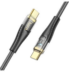 PD Кабель HOCO U121 Gold standard Transparent Discovery Edition 60W Typе-С to Type-C 1.2m Black mag-69420076069811749