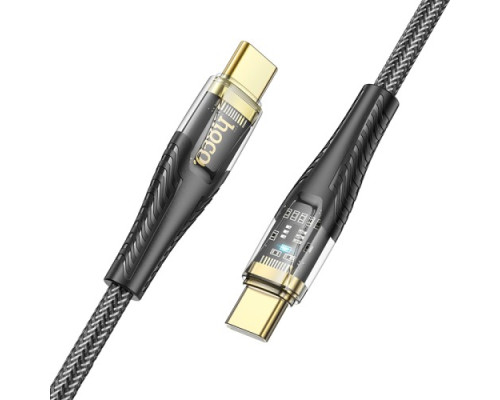 PD Кабель HOCO U121 Gold standard Transparent Discovery Edition 60W Typе-С to Type-C 1.2m Black mag-69420076069811749