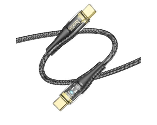 PD Кабель HOCO U121 Gold standard Transparent Discovery Edition 60W Typе-С to Type-C 1.2m Black mag-69420076069811749
